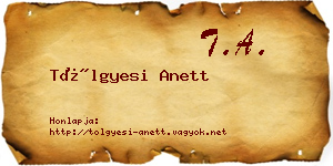 Tölgyesi Anett névjegykártya