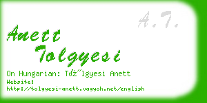 anett tolgyesi business card